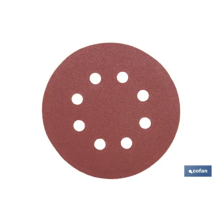 HOJA DE LIJADO LIJADORA ORBITAL 8 AGUJEROS Ø125 MM G 120