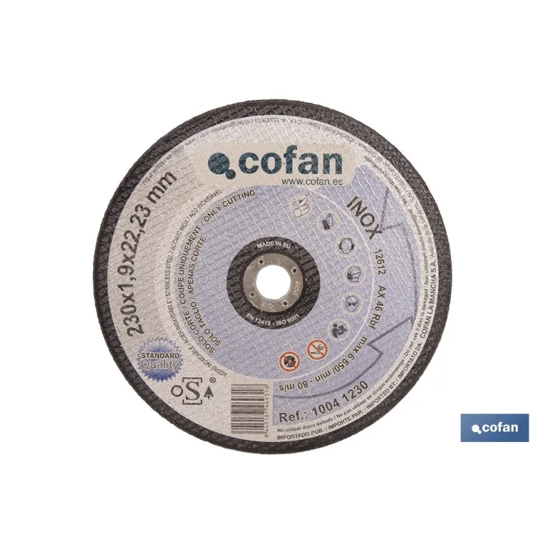 DISCO CORTE - 230X3,0X22,23 METAL STAND.