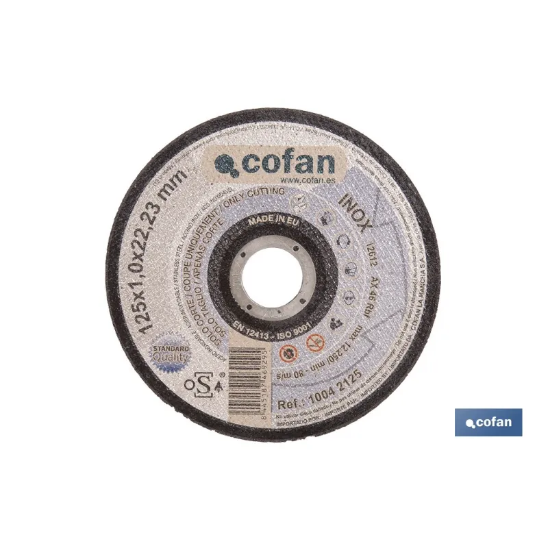 DISCO CORTE - 125X1,0X22,23 METAL STAND.
