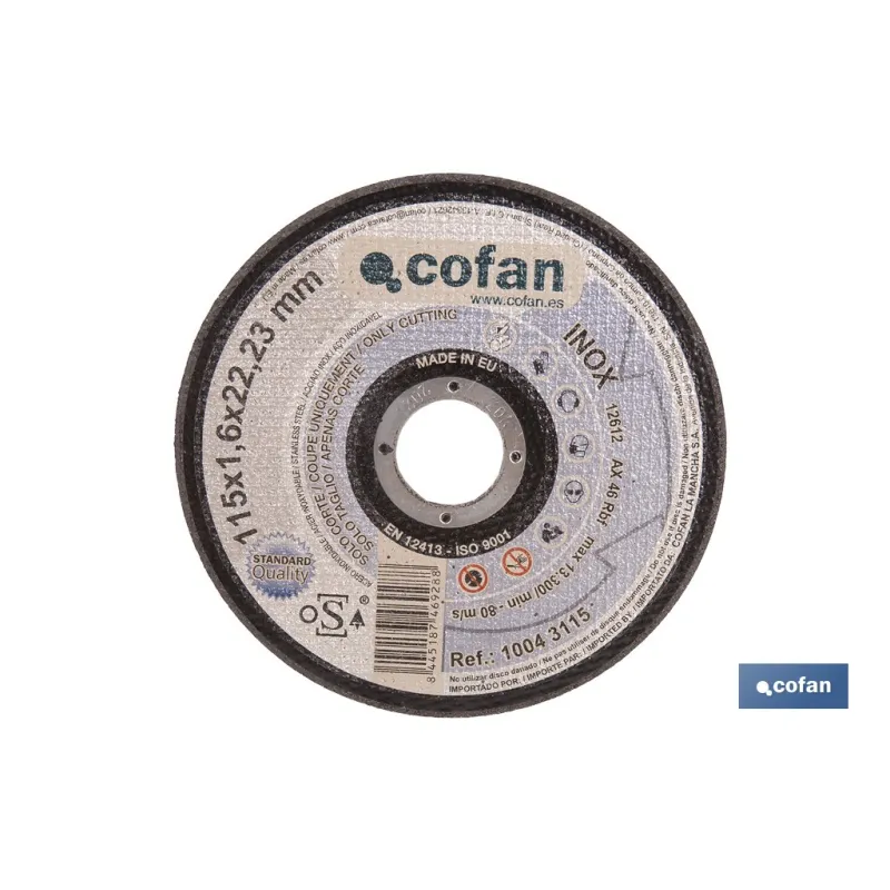 DISCO CORTE - 115X1,6X22,23 METAL STAND.
