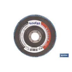 DISCO LAMINADO PROFESIONAL INCLINADO 125 MM. - GRANO 40 ZIRCONIO