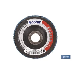 DISCO LAMINADO PROFESIONAL INCLINADO 125 MM. - GRANO 80 ZIRCONIO