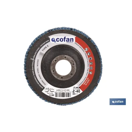 DISCO LAMINADO PROFESIONAL INCLINADO 178 MM. - GRANO 120 ZIRCONIO