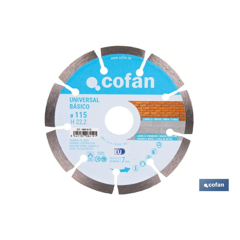 DISCO DIAM. UNIVERSAL BASICO 115 MM.
