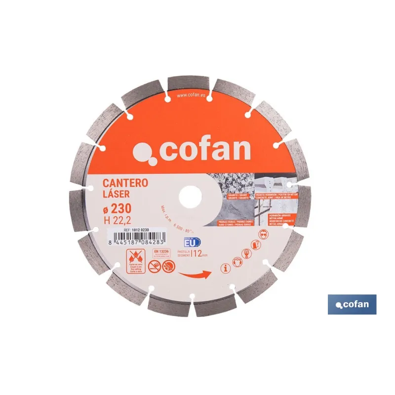 DISCO DIAMANTE MODELO CANTERO 230MM.
