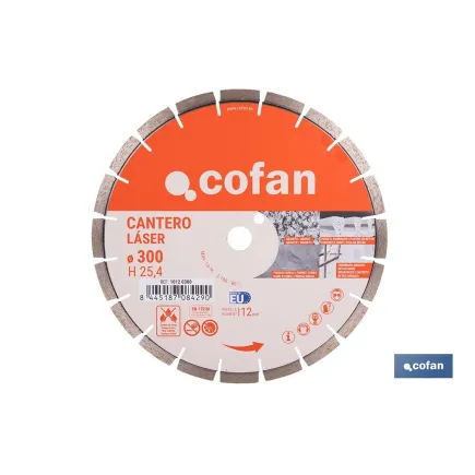 DISCO DIAMANTE MODELO CANTERO H-12MM D-300MM.