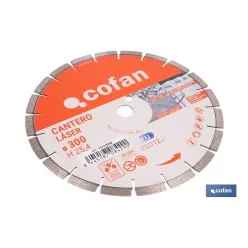 DISCO DIAMANTE MODELO CANTERO H-12MM D-300MM.