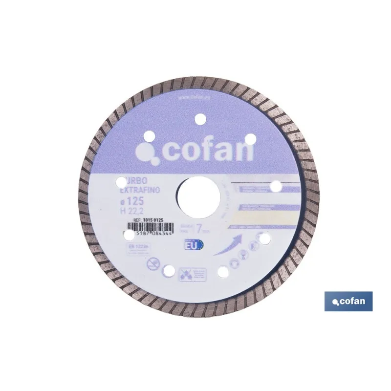 DISCO DIAMANTE TURBO EXTRAFINO 125MM.