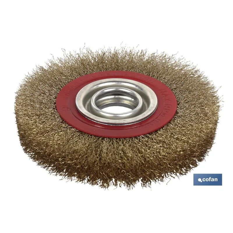 RUEDA ALAMBRE E.32mm ONDULADO Ø150 A.LATON 0.3mm