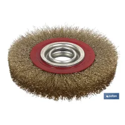 RUEDA ALAMBRE E.32mm ONDULADO Ø250 A.LATON 0.3mm