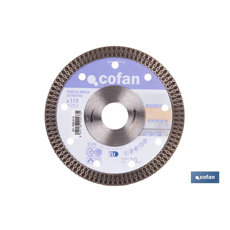 DISCO DIAMANTE PORCELANICO EXTRAFINO H-10mm, 230mm