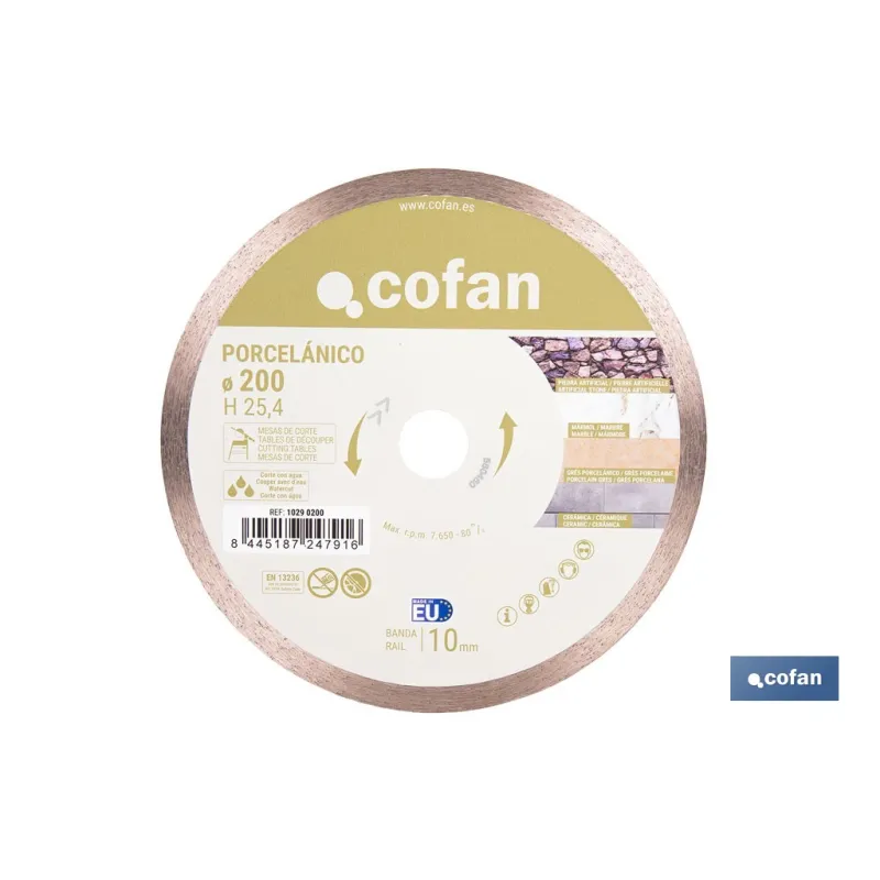 DISCO PORCELANICO MAQUINAS DE MESA 200mm - H25,4