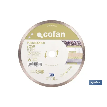 DISCO PORCELANICO MAQUINAS DE MESA 250mm - H25,4