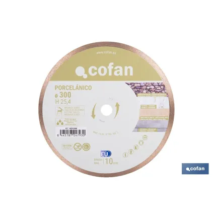 DISCO PORCELANICO MAQUINAS DE MESA 300mm - H25,4