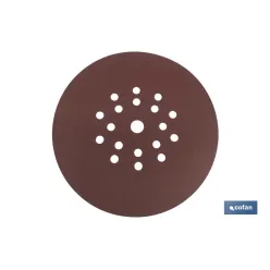 DISCO LIJA CON VELCRO DE ÓXIDO ALUMINIO ROJO ø225 G-80