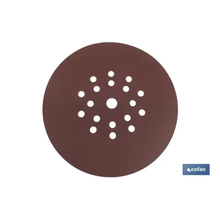 DISCO LIJA CON VELCRO DE ÓXIDO ALUMINIO ROJO ø225 G-150