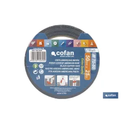 CINTA AMERICANA NEGRA 190 MICRAS 50 MM X 25 M