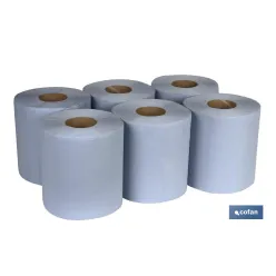 PAPEL SECAMANOS RECICLADO AZUL 90MTS (6ROLLOS)