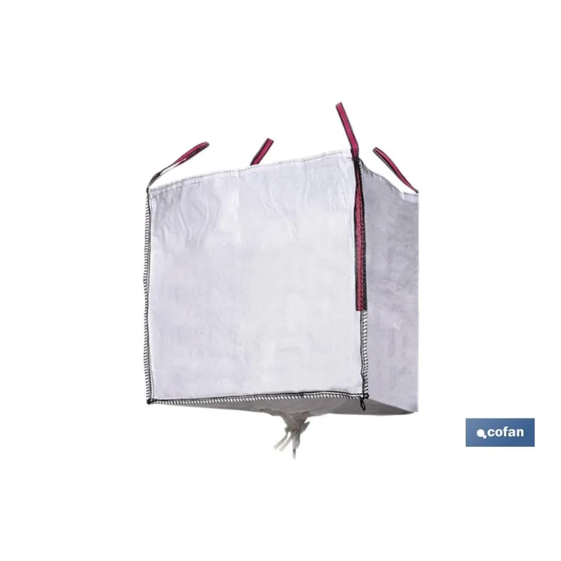 BIG BAG ESCOMBROS 90x90x90cms BLANCO C/VALV.DESCARGA
