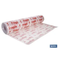 ROLLO DE PLÁSTICO DE BURBUJA FRÁGIL 40 G/M2, 1,2 X 10 M