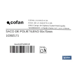 PACK 10 SACOS DE POLIETILENO 550 X 750 MM