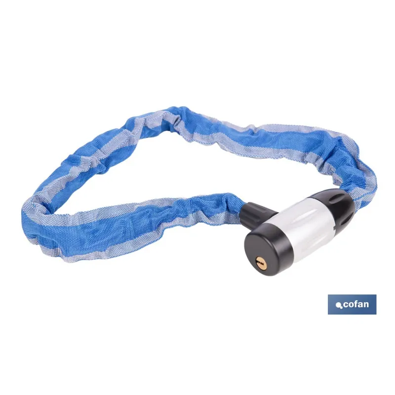 CANDADO DE CADENA ACERO CEMENTADO Ø6 MM CON FUNDA DE NYLON 900 MM