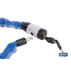 CANDADO DE CADENA ACERO CEMENTADO Ø6 MM CON FUNDA DE NYLON 900 MM