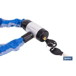 CANDADO DE CADENA ACERO CEMENTADO Ø6 MM CON FUNDA DE NYLON 900 MM
