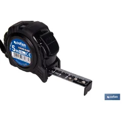 FLEXÓMETRO HOJA NEGRA DOBLE CARA 19 MM X 5 M