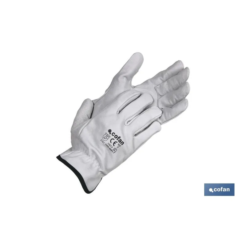 GUANTES PIEL VACUNO GRIS T-11