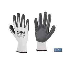 GUANTE 100% POLIEST. IMPREG. NITRILO GRIS T-7