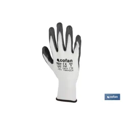 BLÍSTER DE GUANTE DE NITRILO 100 % IMPREGNADO DE PU GRIS TALLA 9 VENTA UNITARIA