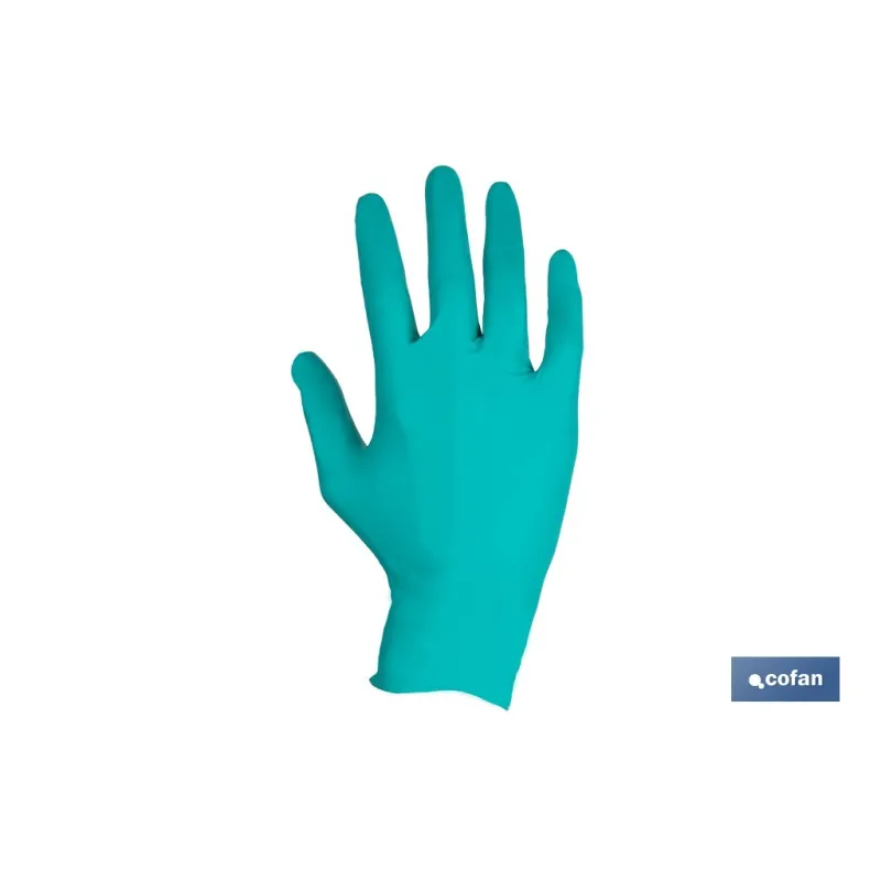 CAJA 100 UDS. GUANTES NITRILO VERDE COFAN PROTECCION FITOSANITARIOS T-S