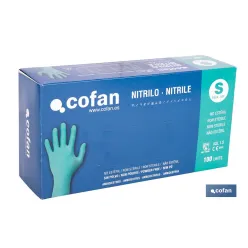CAJA 100 UDS. GUANTES NITRILO VERDE COFAN PROTECCION FITOSANITARIOS T-S