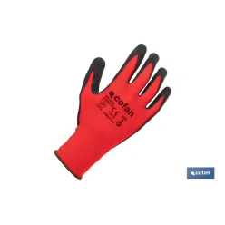 GUANTE IMPREGNADO SANDY COATED ROJO/NEGRO TALLA 6