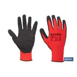 GUANTE IMPREGNADO SANDY COATED ROJO/NEGRO TALLA 8
