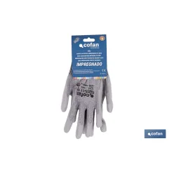 GUANTE ANTICORTE IMPREGNADO PU GRIS T-7 venta unitaria