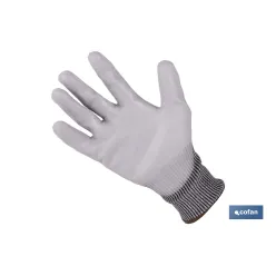 GUANTE ANTICORTE IMPREGNADO PU GRIS T-8