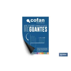 CARTEL IMANTADO 297x210 mm  MEDIDOR TALLA DE GUANTES