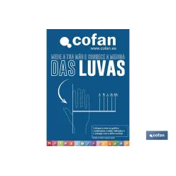 CARTEL IMANTADO 297x210 mm  MEDIDOR TALLA DE GUANTES