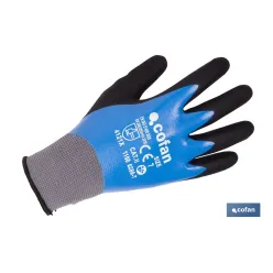 GUANTE IMPREGNADO SANDY DOBLE CAPA DE NITRILO AZUL TALLA 10 VENTA UNITARIA