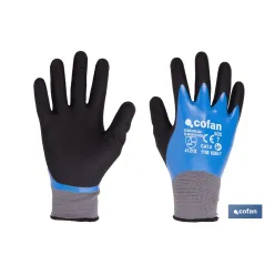 GUANTE IMPREGNADO SANDY DOBLE CAPA DE NITRILO AZUL TALLA 6 VENTA UNITARIA