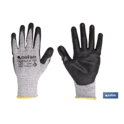 GUANTE ANTICORTE ULTRA LIGERO IMPREGNADO PU NEGRO T-9