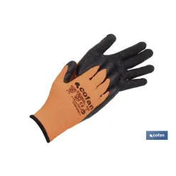 GUANTE NARANJA FLUOR CON REVESTIMIENTO LATEX TERMICO T-10