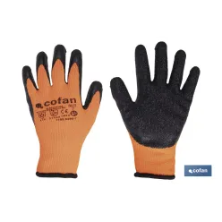 GUANTE NARANJA FLUOR CON REVESTIMIENTO LATEX TERMICO T-11 VENTA UNITARIA
