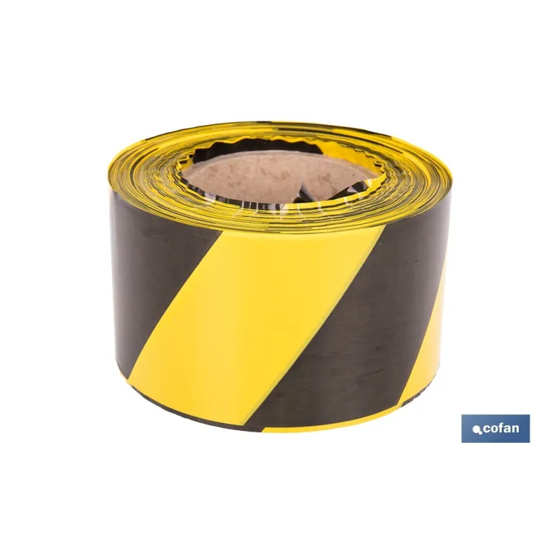 CINTA BALIZAM. AMARILLA/NEGRA 80MM X 200MTS