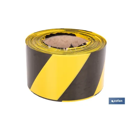 CINTA BALIZAM. AMARILLA/NEGRA 80MM X 200MTS