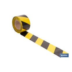 CINTA BALIZAM. AMARILLA/NEGRA 80MM X 200MTS