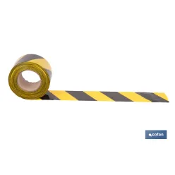 CINTA BALIZAM. AMARILLA/NEGRA 80MM X 200MTS