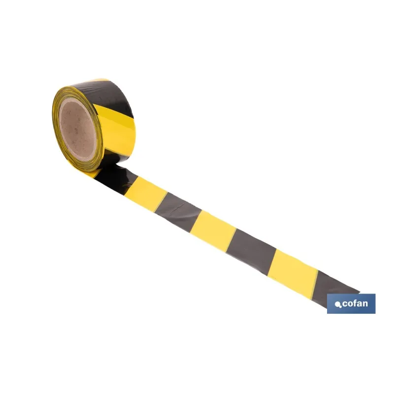 CINTA BALIZAM. AMARILLA/NEGRA 50MM X 100MTS